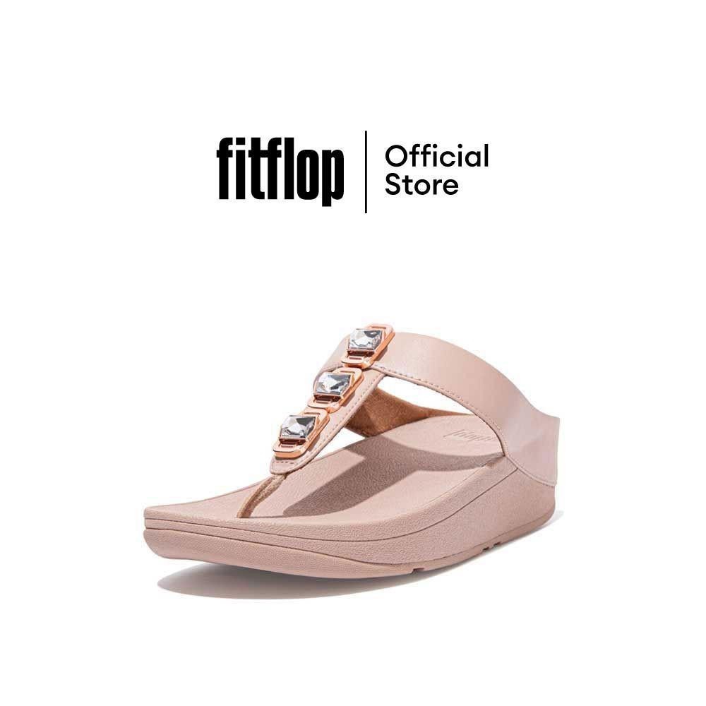 FITFLOP FINO CRYSTAL LOCK รองเท้าแตะแบบหูหนีบผู้หญิง รุ่น DA8-137 สี BEIGE