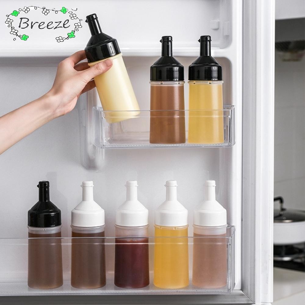 Breeze ขวดบีบเครื่องปรุง, ขวดน้ํามันมะกอกโปร่งใส 250 มล./500 มล., พลาสติกปิดผนึกแบบพกพาพร้อมฝาปิดสลัดซอสตู้ครัว