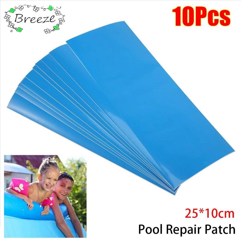 Breeze 10 ชิ้นชุดซ่อมสระว่ายน้ํา,ซ่อมใต้น้ํา Self-Adhesive Pool Repair Patch, PVC มัลติฟังก์ชั่นสําหรับกาวแพทช์สระว่ายน้ํา