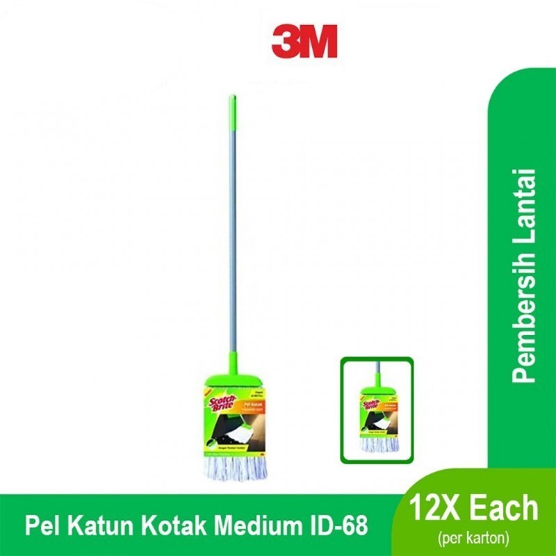 KATUN SCOTCH BRITE ID-68 MEDIUM COTTON SQUARE FLOOR MOP STICK