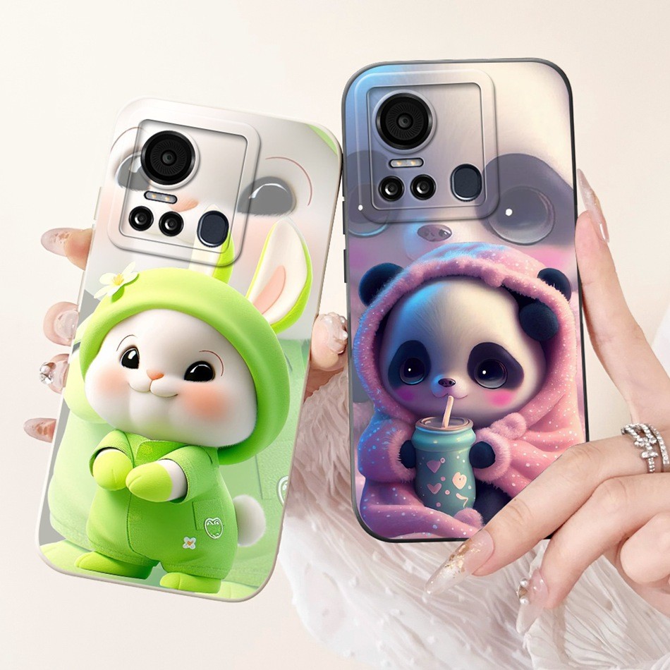 Itel S18 Vision 5 S663LC S663L เคสป้องกันเลนส์ ItelS18 Vision5 กระต่ายน่ารักแพนด้าการ์ตูนเคสซิลิโคนอ