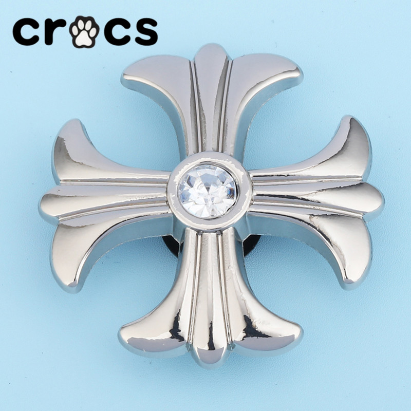 รองเท้าหลุม crocs อุปกรณ์เสริมรองเท้าดอกไม้การ์ด Luo Chi ตกแต่ง DIY อุปกรณ์เสริมโลหะคุณภาพสูง I Love Denim Series หัวเข็มขัดรองเท้า Zhibixing