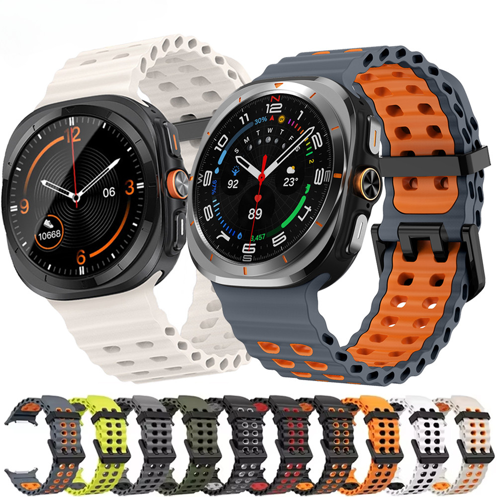 สายรัดเดิมสําหรับ Samsung Galaxy Watch Ultra 47 มม.ซิลิโคนสร้อยข้อมือกีฬา Correa สําหรับ Galaxy Watch Ultra Band อุปกรณ์เสริม
