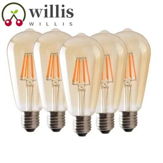 Willis หลอดไฟทังสเตน เส้นพลาสติกนิ่ม E27 หรี่แสงได้ 360 องศา สไตล์เรโทร