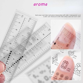 Aroma ไม้บรรทัดวัดพลอยเทียม PVC แบบบางพิเศษ กันน้ํา สําหรับตกแต่งเล็บ