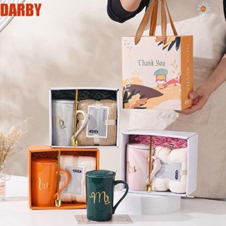 Darby ชุดถ้วยกาแฟเซรามิค ลายหมี พร้อมช้อน หรูหรา สําหรับบ้าน ออฟฟิศ วันวาเลนไทน์