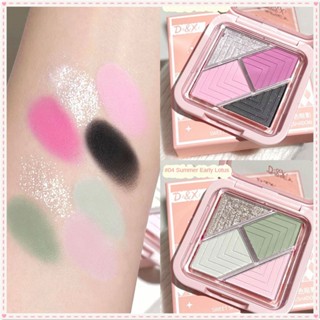 Dixi สี่สีอายแชโดว์ Matte Pearlescent Girls Essential Multi-Functional Blush อายแชโดว์ High Color Rendering ติดทนนานแต่งหน้า JOYFEEL