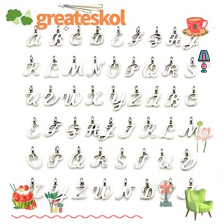 Greateskol จี้ตัวอักษร A-Z 26 ตัว สีเงิน สําหรับสร้อยคอ DIY 182 ชิ้น