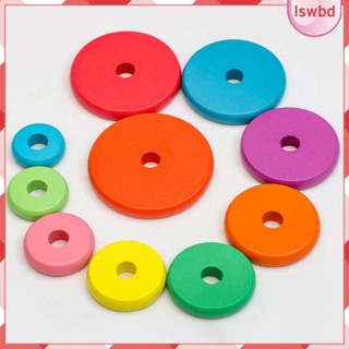 [lswbd] แหวนไม้ สีรุ้ง ของเล่นฝึกสมอง สําหรับเด็กผู้ชาย และเด็กผู้หญิง