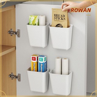 Rowans กล่องเก็บของ แบบติดผนัง ที่แขวนกาว ไม่ต้องเจาะผนัง ที่จัดระเบียบรีโมตคอนโทรลทีวี ตกแต่งบ้าน สีพื้น ชั้นเก็บของสํานักงาน