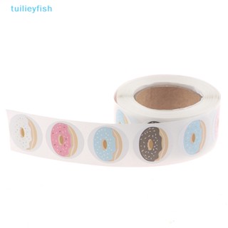 Tuilieyfish สติกเกอร์ฉลาก รูปโดนัท 8 แบบ สําหรับติดตกแต่งเค้ก ขนมปัง เบเกอรี่ 500 ชิ้น