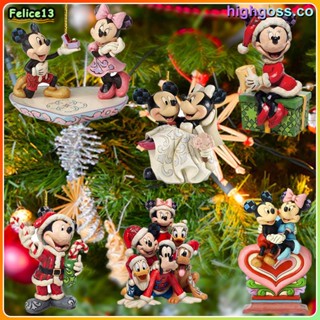 [HHS] 2dแบนรูปDisney Mickey Minnieเมาส์จี้ต้นคริสต์มาสตกแต่งบ้านใหม่ปี 2023 Partyตกแต่ง-FE