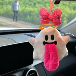 Cute Angel Car Ornaments Rearview Mirror Pendant Plush Pendant Cute Car Accessories Girls Funny Surprise Gift kOKg