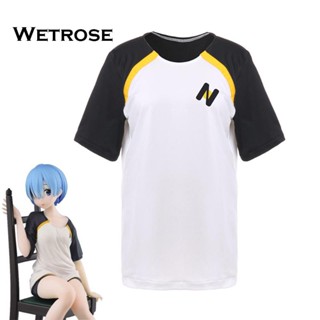 [Wetrose] ชุดคอสเพลย์ เสื้อยืด ลายการ์ตูนอนิเมะ Re Zero Re0 Rem Subaru สําหรับผู้ชาย และผู้หญิง