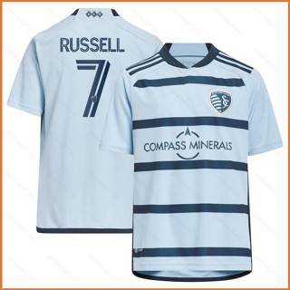 Fb Russell เสื้อยืดกีฬา แขนสั้น ลายทีมฟุตบอล Kansas City Jersey พลัสไซซ์