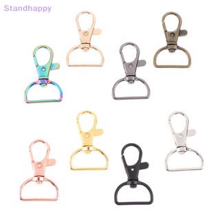 Standhappy ใหม่ ตะขอก้ามปู โลหะ 20 มม. อุปกรณ์เสริม สําหรับเย็บผ้า พวงกุญแจ DIY 10 ชิ้น