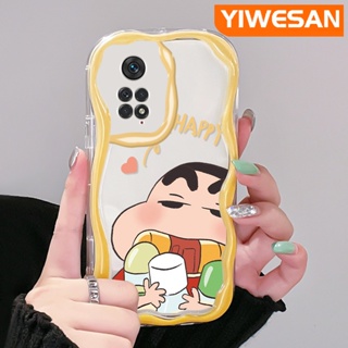 เคสโทรศัพท์มือถือแบบนิ่ม ใส กันกระแทก ลายการ์ตูนชินจัง สีครีม สําหรับ Xiaomi MI Redmi Note 11 11s Poco M4 Pro 4G