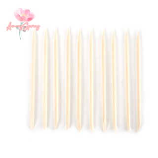 Amongspring&gt; แท่งไม้ สีส้ม สําหรับตกแต่งเล็บเจล 100 ชิ้น