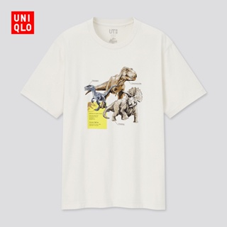 S-5XL Uniqlo เสื้อยืดแขนสั้น พิมพ์ลาย Jurassic World สําหรับผู้ชาย (UT) 438048