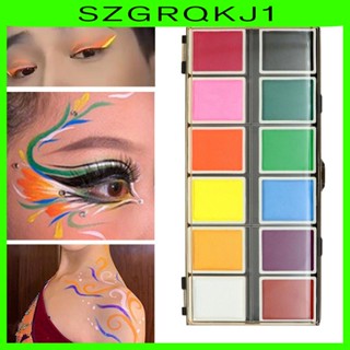 [szgrqkj1] สีเพ้นท์ร่างกาย ใบหน้า และร่างกาย 12 สี สําหรับเด็ก และผู้ใหญ่