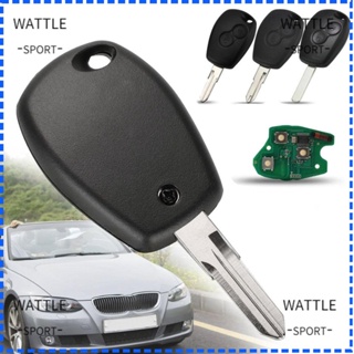 Wattle กุญแจรีโมตรถยนต์ PCF7947 7946 ชิป ABS 433MHz 2 ปุ่ม สีดํา สําหรับ Renault Duster Modus Clio 3 Twingo DACIA Logan Sandero Kangoo