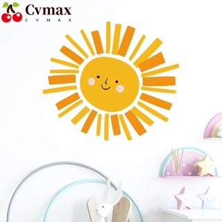 Cvmax สติกเกอร์ PVC ลายดวงอาทิตย์ ขนาดใหญ่ สีเหลือง ลอกออกได้ สําหรับติดตกแต่งผนังห้องนอนเด็ก