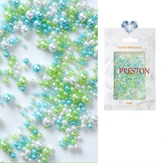 Preston ลูกปัดไข่มุก 3D 1.5-4 มม. หลากสี สําหรับตกแต่งเล็บ DIY