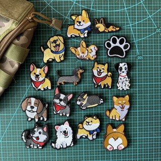 【Customized 】แพทช์เวลโคร ปักลายการ์ตูนสุนัข Haski Akita Chai dog Koki 3D สําหรับตกแต่งเสื้อแจ็กเก็ตยีน กระเป๋าเป้สะพายหลัง