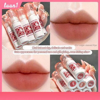 Minshhzee ลิปสติกจิ้มจุ่ม เนื้อกำมะหยี่ สีสวย เม็ดสีแน่น ติดทนนาน Lip Mud Velvet Fog cod