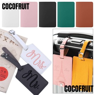 Cocofruit ป้ายแท็กหนังสือเดินทาง หนัง PU สีพื้น สําหรับเดินทาง 2 ชิ้น