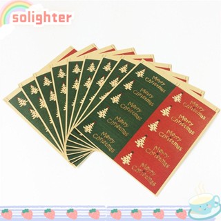 SOLIGHTER สติกเกอร์ ลายกวาง สโนว์แมน แฮนด์เมด DIY สําหรับตกแต่งต้นคริสต์มาส งานแต่งงาน 50 ชิ้น ต่อล็อต