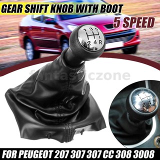 ปลอกหุ้มเกียร์รถยนต์ หนัง PU ความเร็ว 5 ระดับ สําหรับ Peugeot 207 307 307CC 308