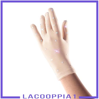 [Lacooppia1] ถุงมือยืดหยุ่น ประดับพลอยเทียม สําหรับเล่นไอซ์ฟิกเกอร์ พายเรือ