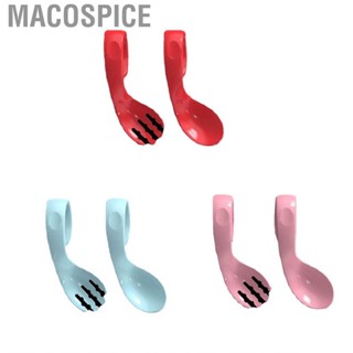 Macospice Baby Bendable  Arc Shaped Small Mouth reusable Training Spoons for Self Directed Eating