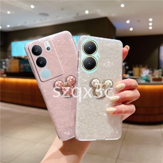 ใหม่ เคสโทรศัพท์มือถือนิ่ม แบบใส ป้องกัน ลายมินนี่เมาส์น่ารัก สีชมพู ขาว สําหรับ VIVO V29 5G V27 V27e VIVO Y78 Y27 Y36 Y02 Y02t Y02A X90 Pro Y27