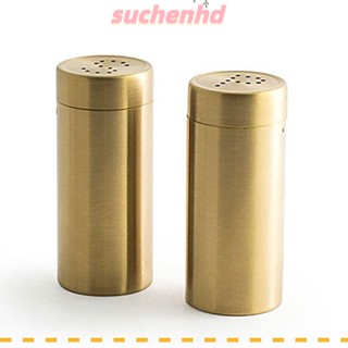 Suchenhd 2 ชิ้น ขวดเครื่องปรุง สเตนเลส, S&amp;P หลุม ขวดเครื่องปรุง สเตนเลส ในครัวเรือน, ชุดขวดเครื่องปรุง สเตนเลส สีทอง ถูกสุขอนามัย ครัว