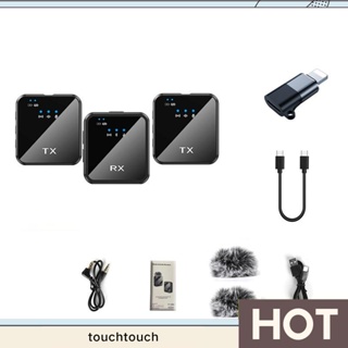 ไมโครโฟนไร้สาย ตัดเสียงรบกวน แบบพกพา สําหรับบันทึกวิดีโอพอดคาสต์