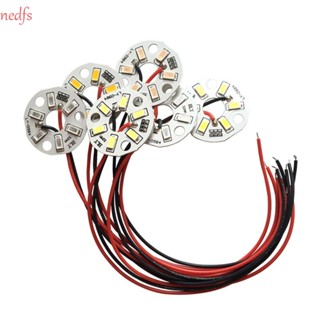 Nedfs บอร์ดไฟ LED 3W 5V 5730SMD ทรงกลม ความสว่างสูง สีขาว ฟ้า เหลือง ม่วง สําหรับฉลองวันเกิด