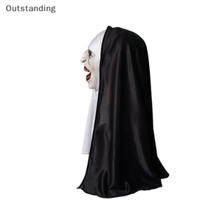 Outstanding The Horror Scary Nun Latex Mask W/Headscarf Valak หน้ากากคอสเพลย์ สําหรับปาร์ตี้ฮาโลวีน