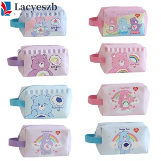 Lacyeszb Carebears กระเป๋าถือ กระเป๋าสตางค์ หนัง PU มีซิป ลายการ์ตูนหมี Cinnamoroll น่ารัก เหมาะกับการเดินทาง สําหรับสตรี