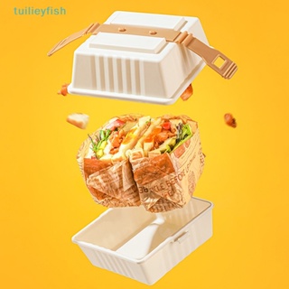 【tuilieyfish】กล่องเก็บเบอร์เกอร์ปิกนิก พร้อมฝาปิด 19 ซม. ใช้ซ้ําได้ 1 ชิ้น【IH】