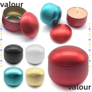 Valour โหลใส่เทียนดีบุก ทรงกลม สีพื้น สําหรับเดินทาง