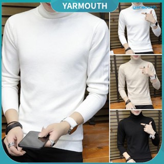 Yyr-- เสื้อกันหนาวแขนยาว คอเต่า เข้ารูป ให้ความอบอุ่น สีพื้น แฟชั่นฤดูใบไม้ร่วง และฤดูหนาว สําหรับผู้ชาย