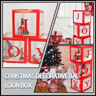 Christmas Large Red Transparent Joy Box Joy Blocks Decorations for Holiday Party