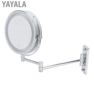 Yayala  Lighted Magnifying Mirror  Punching Install Clear Viewing  Makeup Mirror Double Sides Iron Multiple Angles for Bathroom