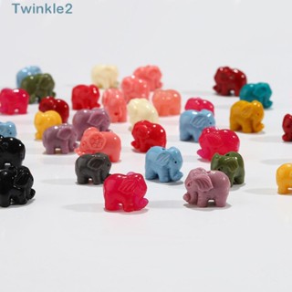 Twinkle จี้ลูกปัดเรซิ่น รูปช้าง ขนาดใหญ่ 15x11 มม. คละสี สําหรับทําเครื่องประดับ สร้อยข้อมือ 90 ชิ้น