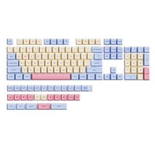 C* ปุ่มกดคีย์บอร์ด 132 คีย์ PBT XDA ผ้าฝ้าย สีแคนดี้ สําหรับคีย์บอร์ด Mx