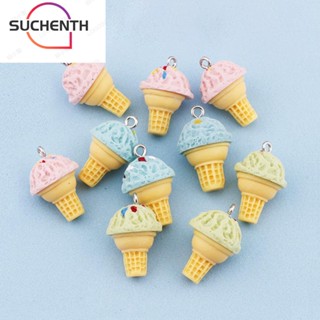 Suchenth จี้เรซิ่น รูปไอศกรีม 3 สี 1 นิ้ว สําหรับทําเครื่องประดับ สร้อยคอ 30 ชิ้น