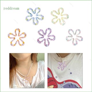 Redd จี้เรซิ่น รูปดอกไม้ห้ากลีบ สีแดง สําหรับทําเครื่องประดับ สร้อยคอ สร้อยข้อมือ ต่างหู DIY