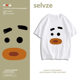 SELVZE （พร้อมส่งจากกทม มาถึงใน 3วัน）print T-shirt，เสื้อยืดแขนสั้นพิมพ์ลายน่ารักและเรียบง่าย T0587